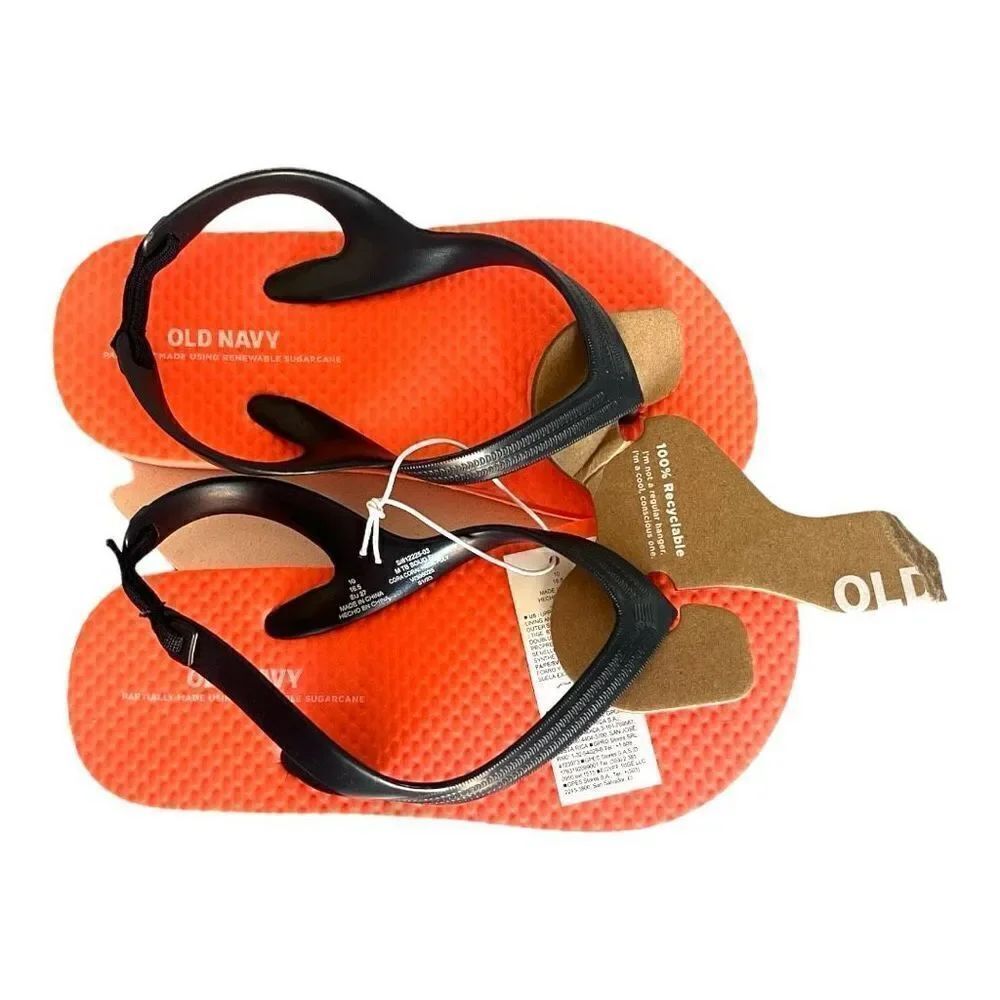 NWT Toddler Boys Old Navy 100% Recyclable Slingback Sandals Flip Flops - Sz 10